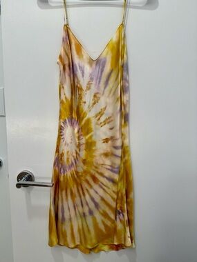 DANNIJO Pastel Silk Slip Mini Dress / Tunic Longline Top Bias Cut